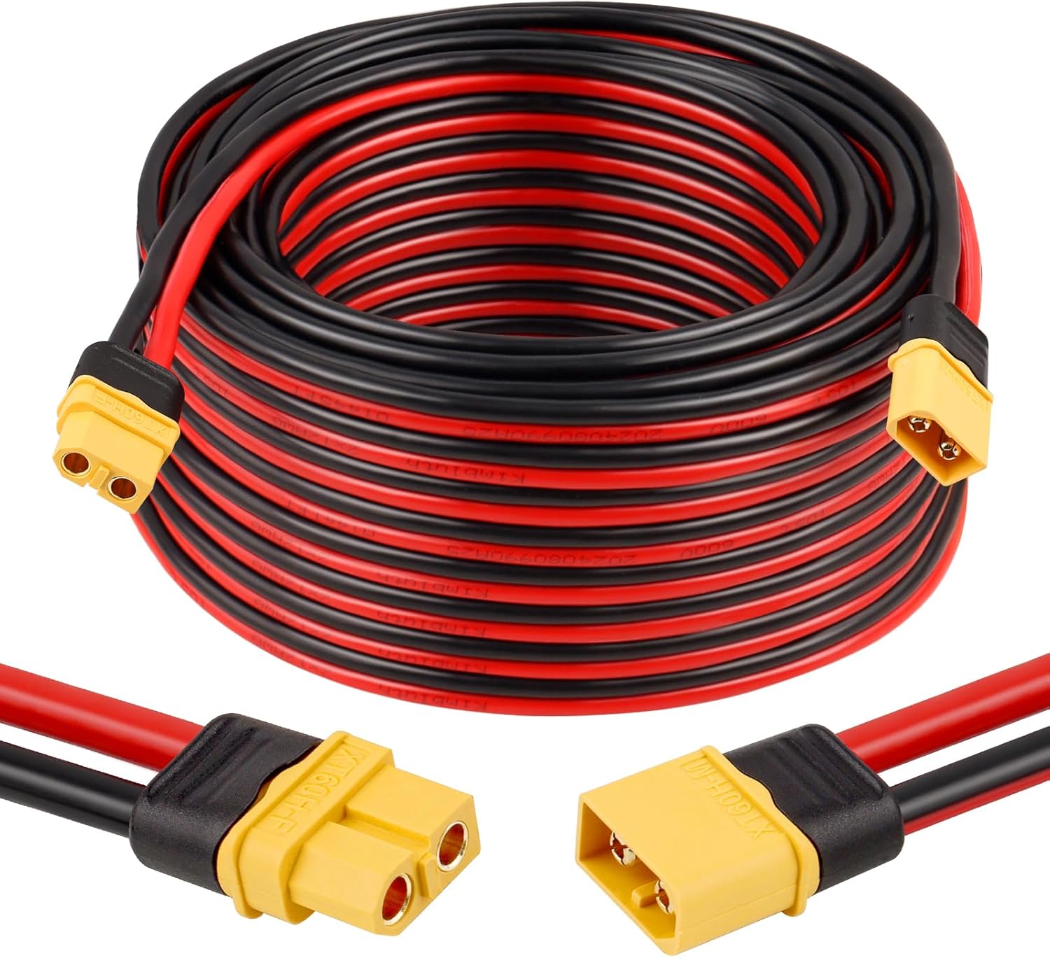 12AWG XT60 Extension Cable 50FT XT60 to XT60 Cable with Male to Female Connector for RC Battery Portable Power Station Solar Panel