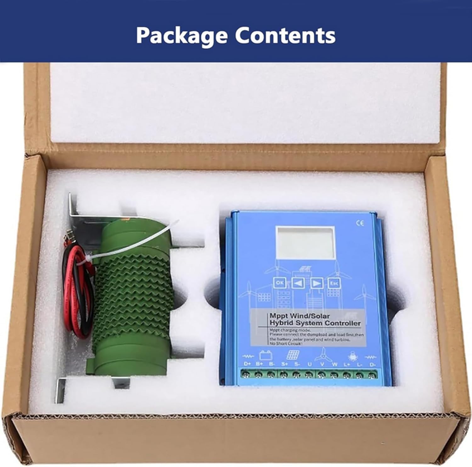 2000W-4000W MPPT Solar Charge Controller, 12V 24V 48V Wind Solar Hybrid Charge Controller for Wind Solar Complementary System for Home Boat Street Light,48V