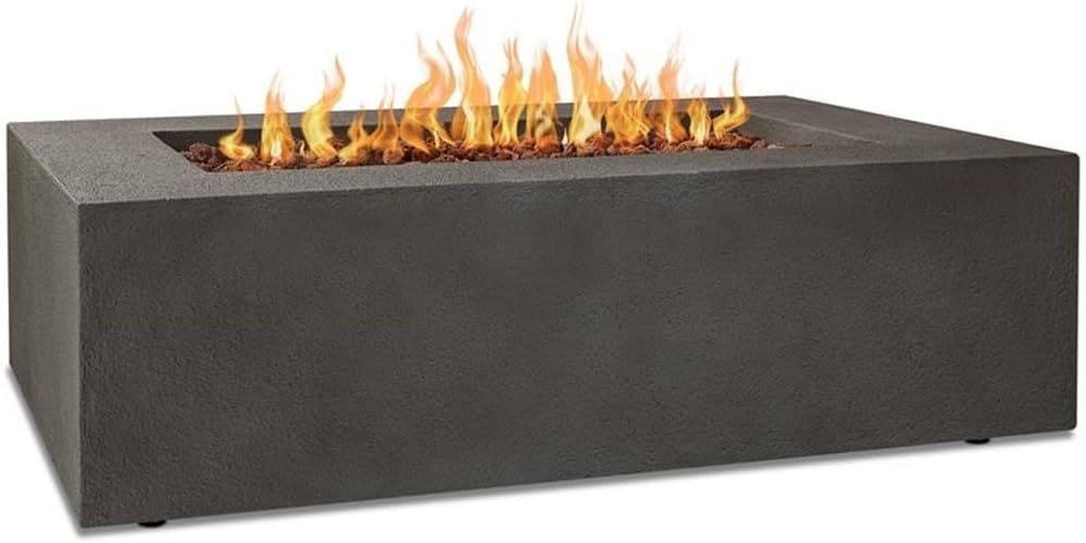 Home Square 2-Piece Set with Propane Fire Table & Tank Cover in Glacier Gray