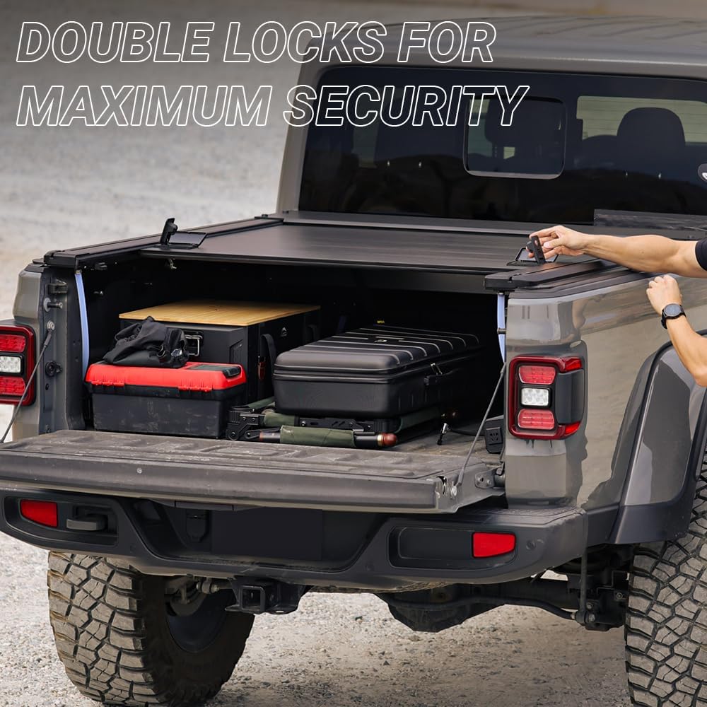 Syneticusa MR Retractable Hard Tonneau Cover with Crossbars Fits 2004-2026 Ford F-150 5.5' (67”) Truck Bed Waterproof Accessories