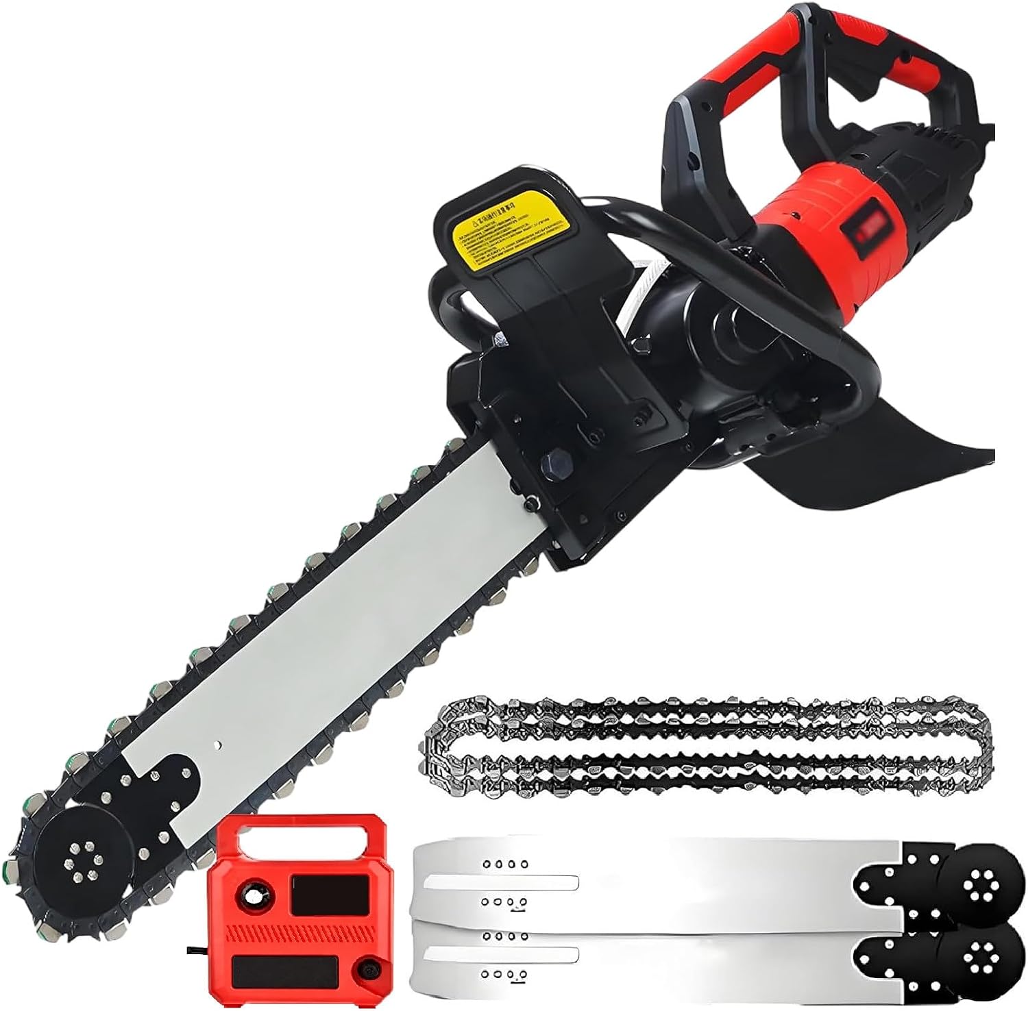 Upgrade 9500w/9800w Electric Concrete Chain Saw/Power Chain Saws, 13.7/18.8in Max Cutting Depth,with 2 Diamond Chains & Guide Plates, for Reinforced Concrete, Brick, Granite 9800W