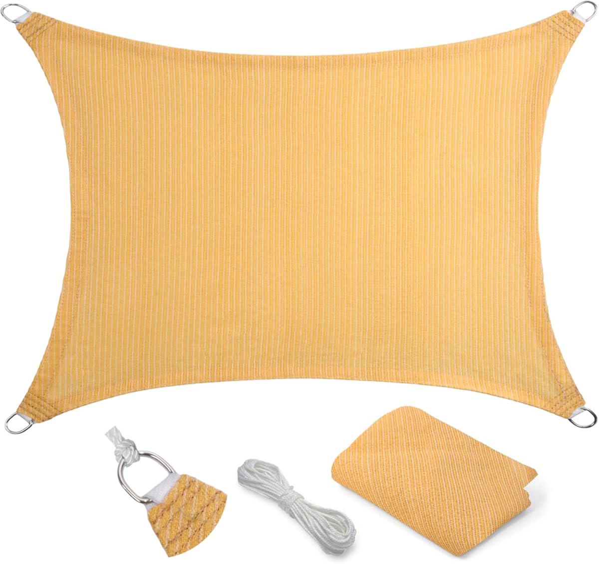 Eden's Decor 9' x 10' Wheat Sun Shade Sail Outdoor Canopy Rectangular Awning Fabric Cloth Screen for Patio Garden Backyard Pergola Custom Size