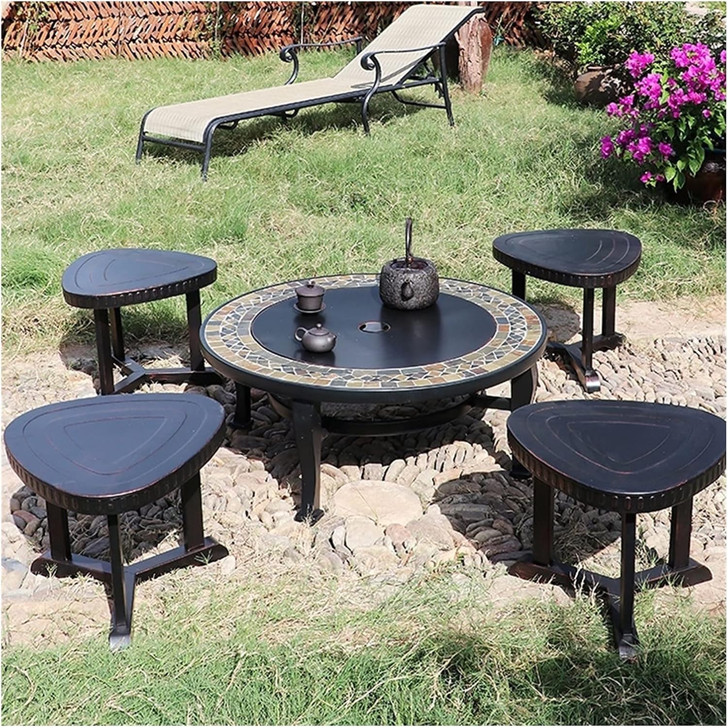 Fire Pits Outdoor Outdoor Fire Pit, Garden Party BBQ Cooking Fire Pit Barbecue Stove Stool Kit, New Home Gift