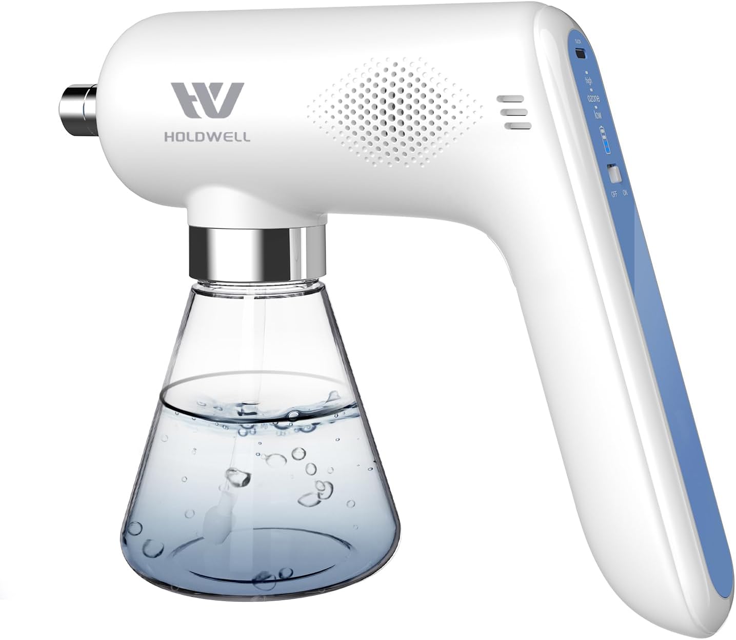 Ozone Disinfectant Fogger Machine, O3 Generator Removable Nozzle Air/Odor Clean, Handheld Cordless Electric Nano Sanitizer Spray Gun for Touchless Sanitization Deodorate (White)