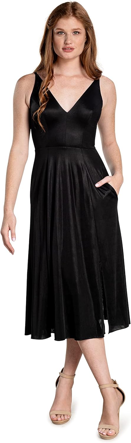 Dress The Population Womens Serafina Fit and Flare Midi Dress