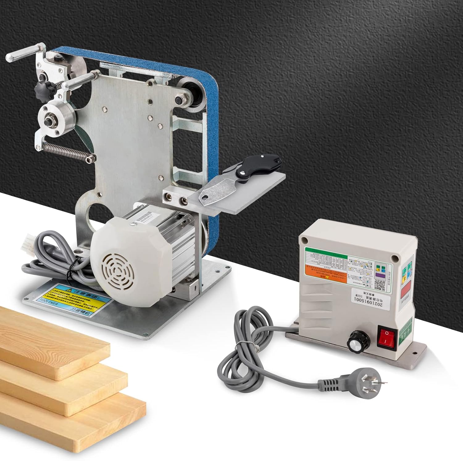 Belt Sander 550W 0.8HP Electric Belt Grinder Machine 30'' x 1'' DIY Desktop Abrasive Belt Machine 6000 RPM Vertical Horizontal Belt Polisher Sharpener Grinder Belt Machine