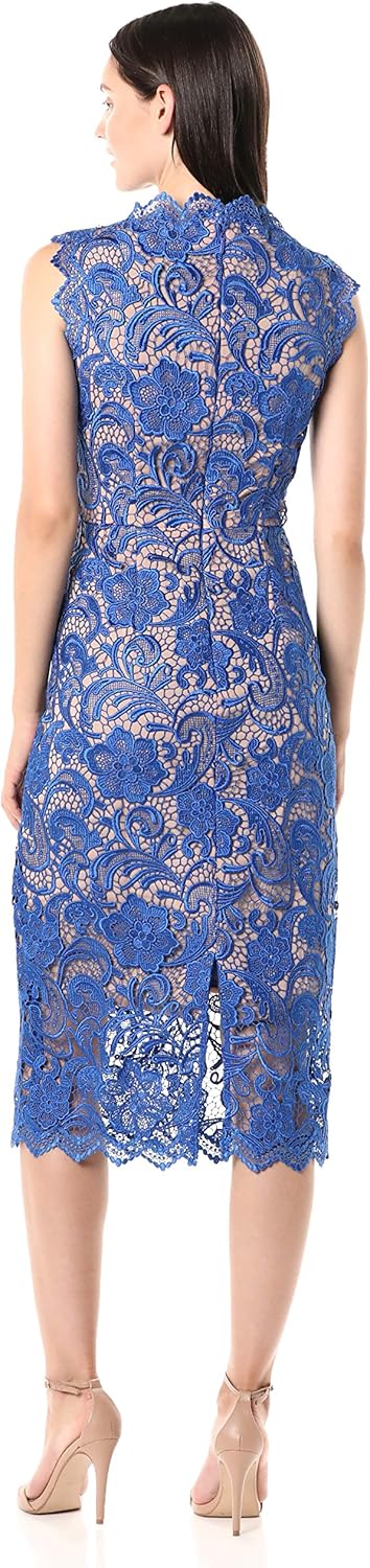 Dress The Population Womens Claudette Lace Sheath Midi Dress