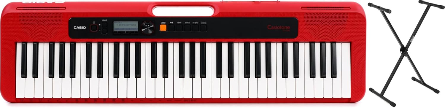 Casio Casiotone CT-S200 61-key Portable Arranger Keyboard with Stand - Red