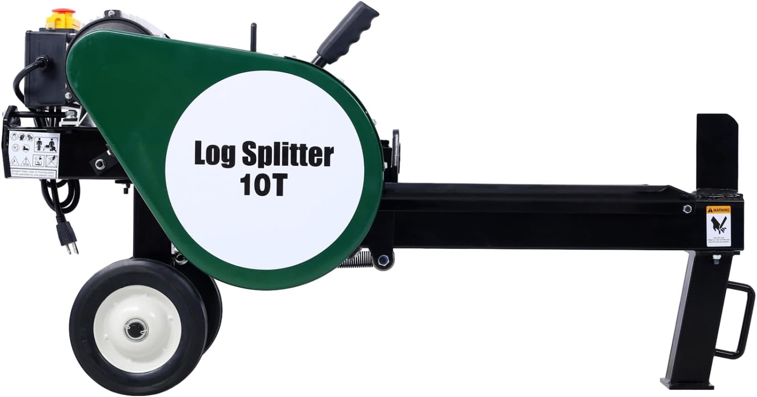 Dawn Jade Double Flywheel Electric Log Splitter Log Splitter Electric Portable 10 Ton hotizontal 2HP 16A Electric firewood Splitting Machine