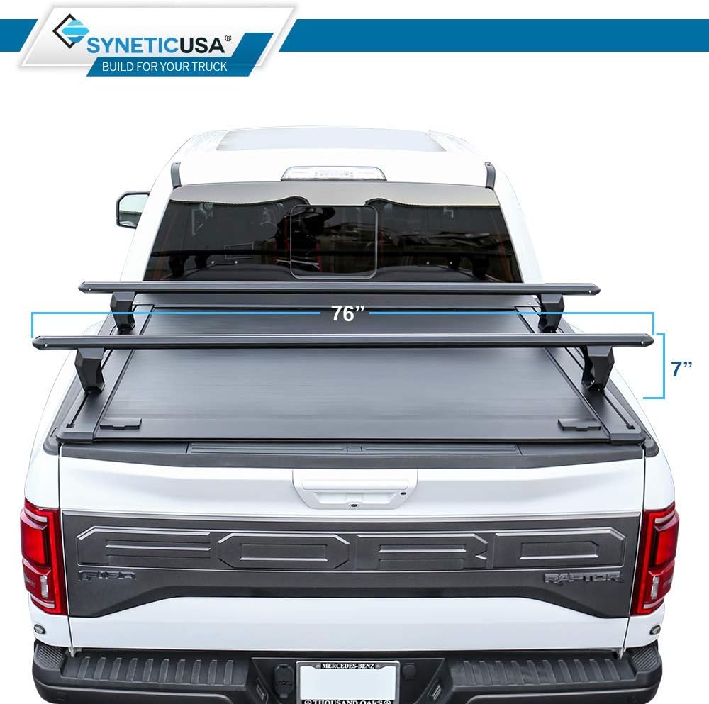 Syneticusa MR Retractable Hard Tonneau Cover with Crossbars Fits 2004-2026 Ford F-150 5.5' (67”) Truck Bed Waterproof Accessories