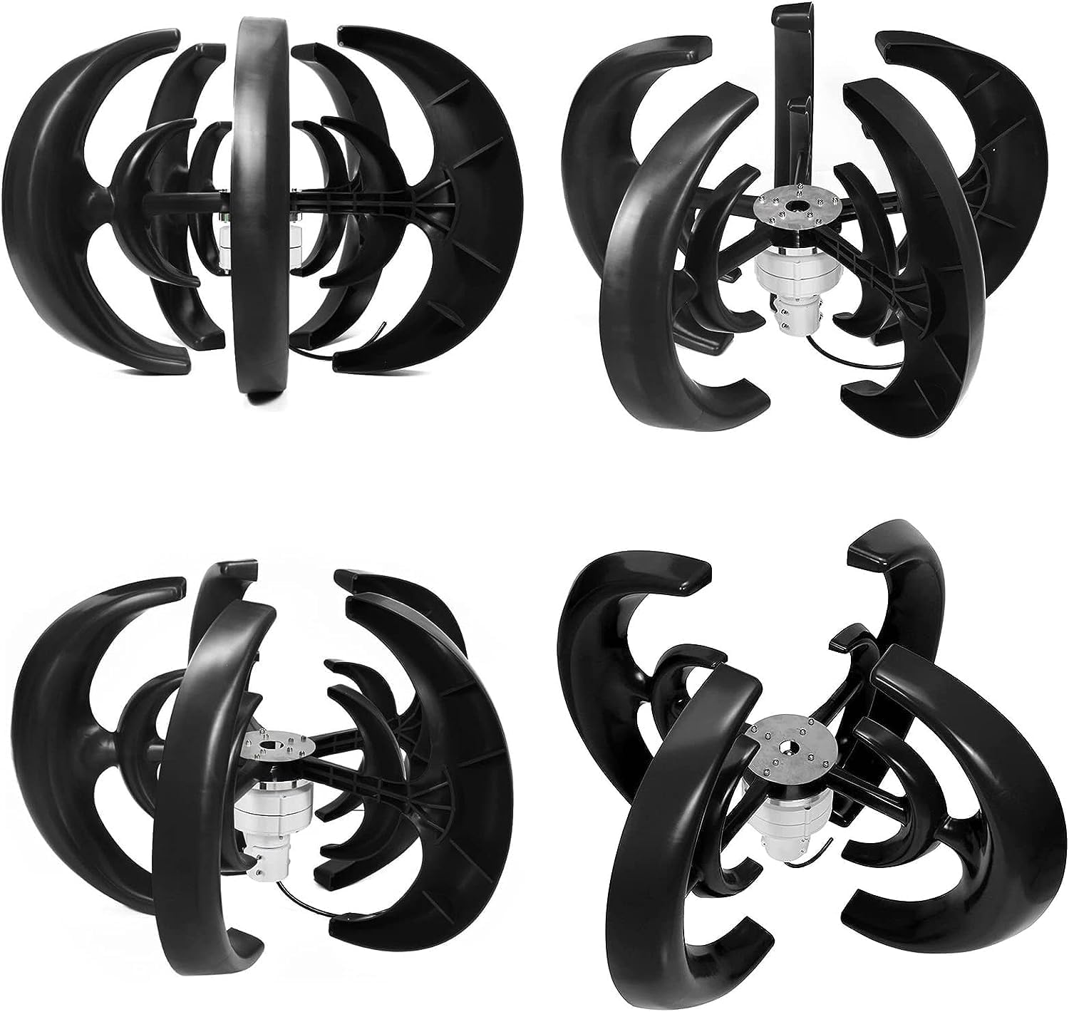 Wind Turbine Generator 4000W 5 Blade Low Wind Speed Starting Wind Turbines with Charge Controller, Lantern Shape Vertical Flat Axis Wind Turbine