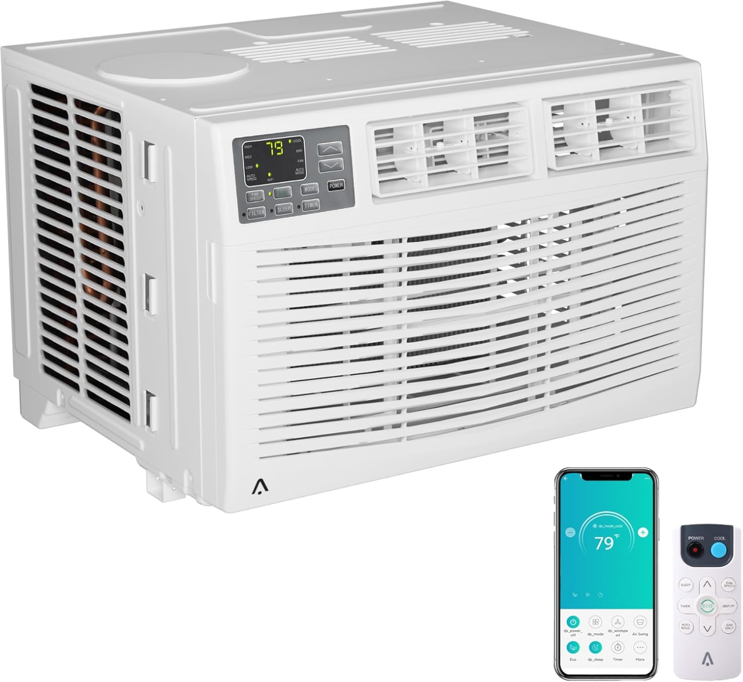 Window Air Conditioner, 8000 BTU for Rooms up to 350 Sq. Ft.- Maintains Window View & Natural Light, 3 Modes, Ultra Quiet, Energy Savings, Easy Install, White