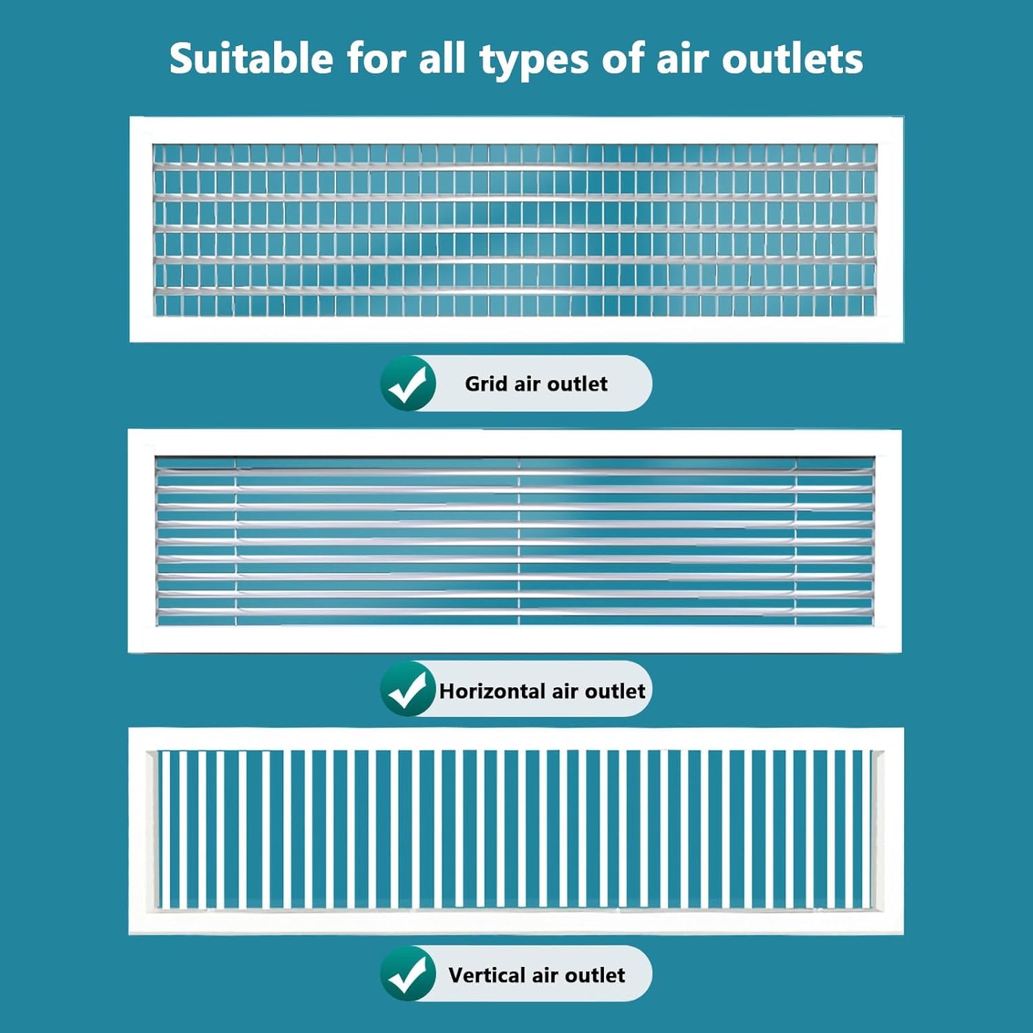 Central Air Conditioner Deflector - Adjustable Ceiling Vent Diffuser With 180° Wide-Angle, Anti-Condensation Baffle For Prevent Direct Breeze & Improve Airflow(47x12in/120x30cm)