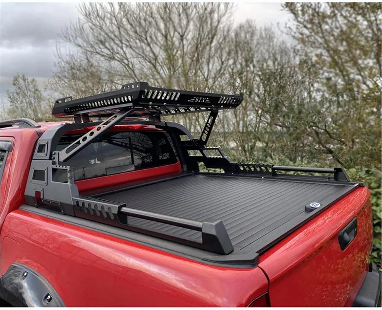 Ratto Other Exterior Accessories Steel Heavy Duty Roll Bar with Basket 4x4 Pick Up Truck Compatible with Ford F150 Roll Bar for Truck