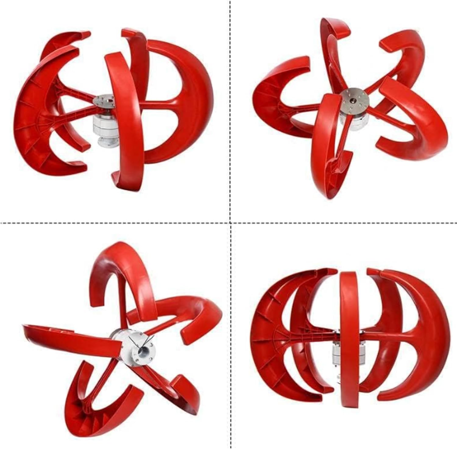 24V,BAOJUHUIKANG 12V 24V 48V 4000W Vertical Wind Turbine Wind Turbine Generator,5-Blade Wind Power Generator with MPPT Controller for Home Camping (Noiseless)