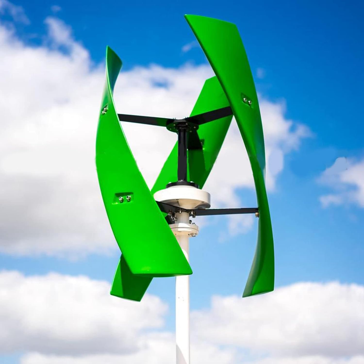 3000W Free Energy Vertical Wind Turbine,3 Phase AC 12V 24V 48V 220V Vertical Axis Energy Generator Wind Power Kit No Noise (with Controller, Green)