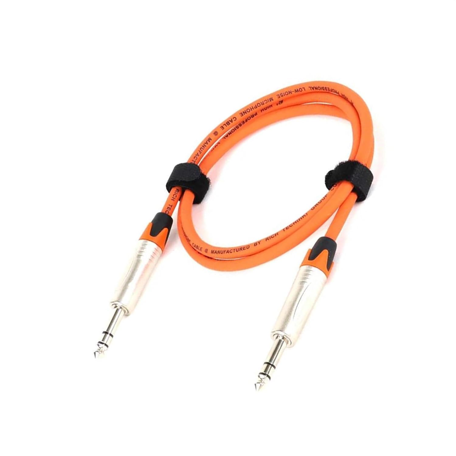 Pro Audio Cable 1PC 1/4 TRS Instrument Guitar Cable Color 6.35MM Stereo Jack Male to Male Cable Unbalanced Cord for Amplifier Mixer(Orange,15m)
