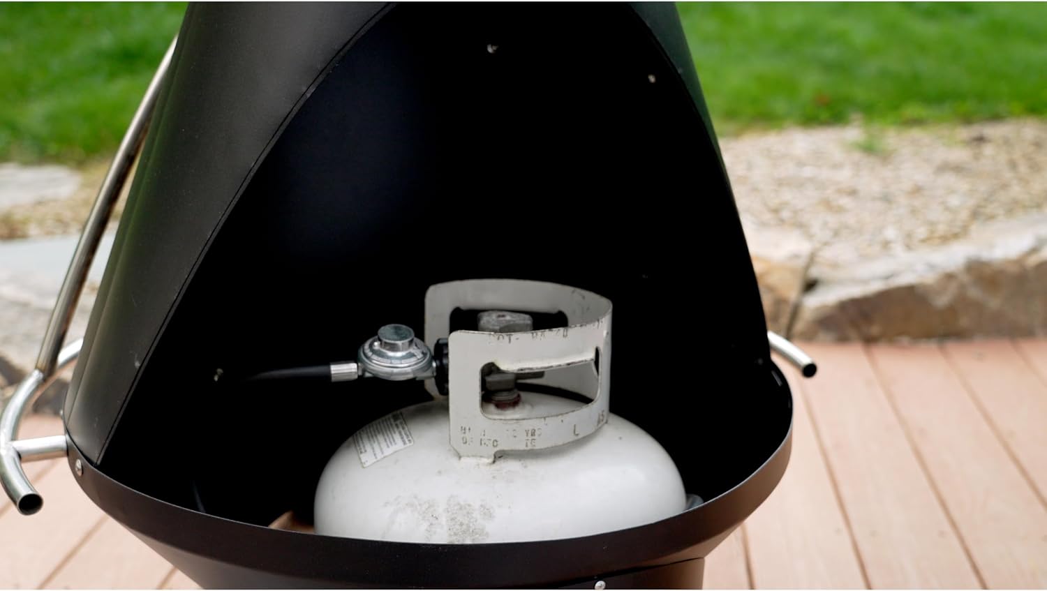 Cuisinart Chimenea Propane Fire Pit, 40,000 BTU Adjustable Gas Fire Pit for Patios, Includes Lava Rocks, Directional Heat Shield and Push to Start Ignition, Perfect for Backyards, Decks, and Patios