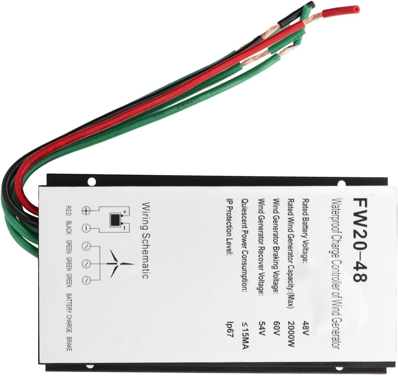 48V 2000W Wind Controller Wind Controller Aluminum Alloy Efficient Charging Multi for Harsh Environments