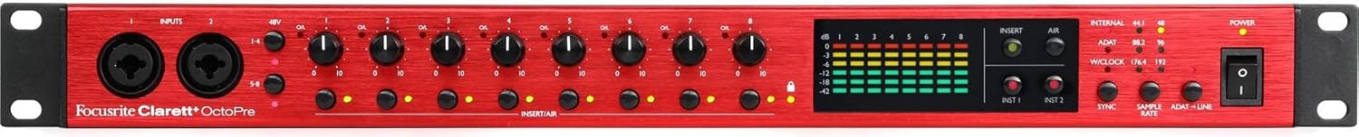 Focusrite Clarett+ 8Pre USB-C Audio Interface & Clarett+ OctoPre 8-channel ADAT Preamp