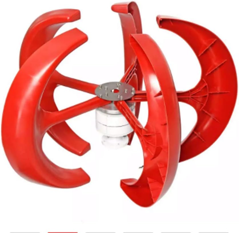 Red 9000W 5 Blades Vertical Axi Wind Turbines Generator Lantern 12V 24V Motor Kit Electromagnetic for Home Streetlight Use,12v