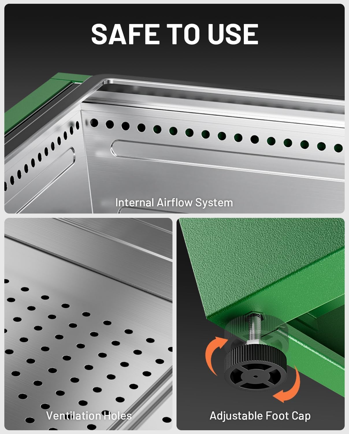 Cyberpit One 20 Inches Smokeless Fire Pit with Pull-Out Ash Pan, Portable Stainless Steel Outdoor Fire Pit for Backyard, Patio, Camping – Green (1 Door) (1 Doors)