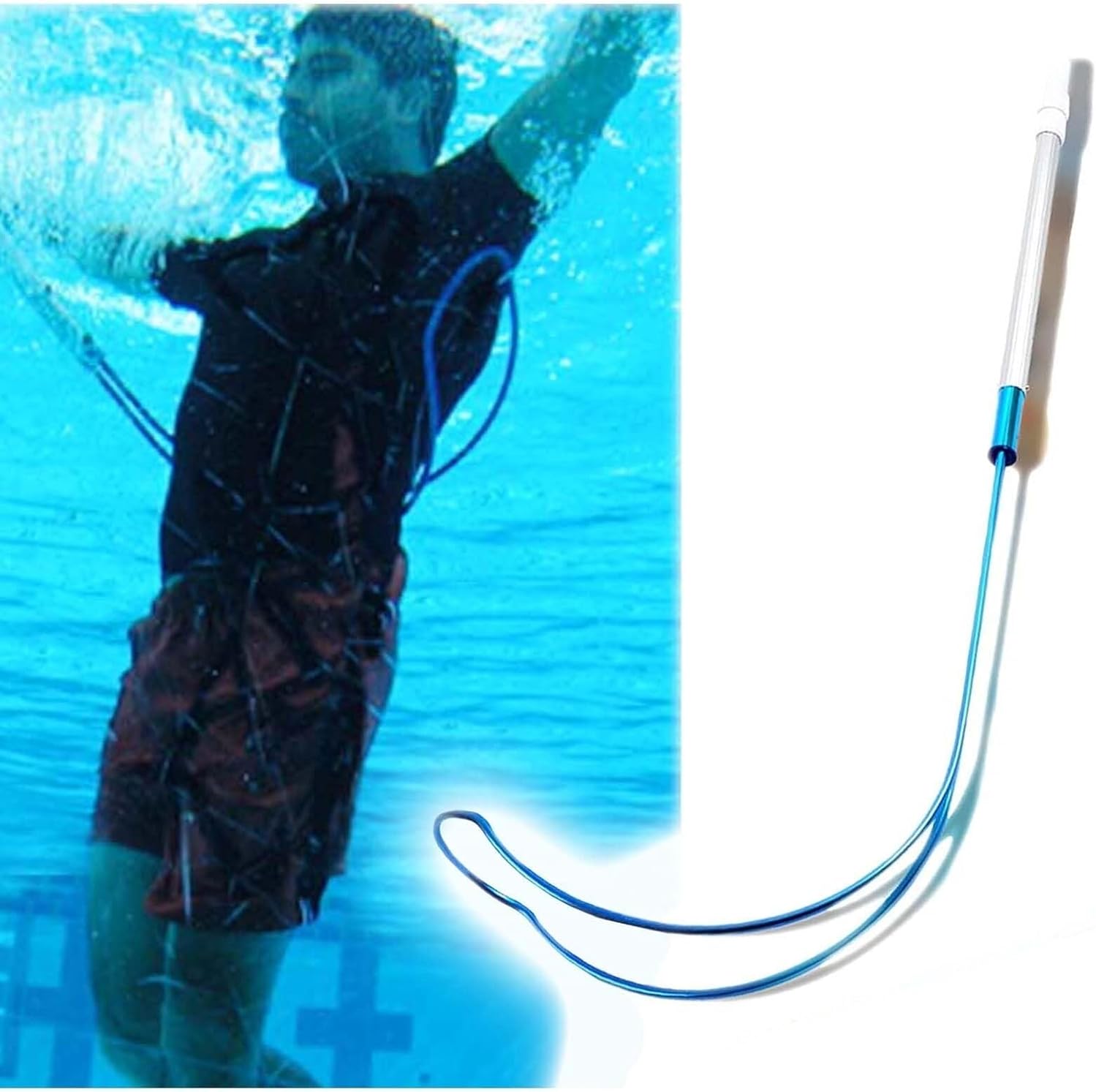 Swimming Pool Life Saving Hook And Pole, Telescopic Pool Rescue Hook with Rods & Handle for Drowning Swimmers & Cleaning Pool Walls Ground, Emergency Safety Equipment, Water Parks(9M/29.5FT POLE+63CM