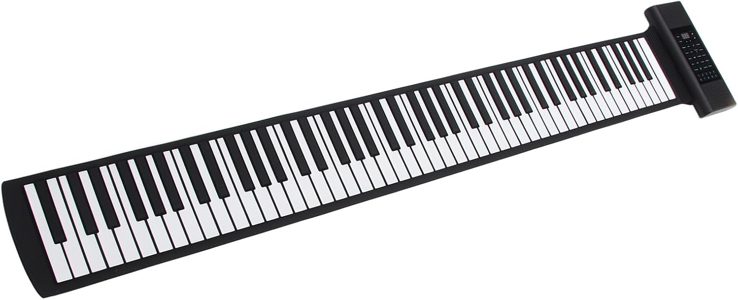 Portable Piano, Foldable Piano Keyboard Foldable Piano Rechargeable LED Display 128 Tones 128 Rhythms MIDI Output Support 14 Demo Songs 88 Keys Electronic Hand Roll Piano