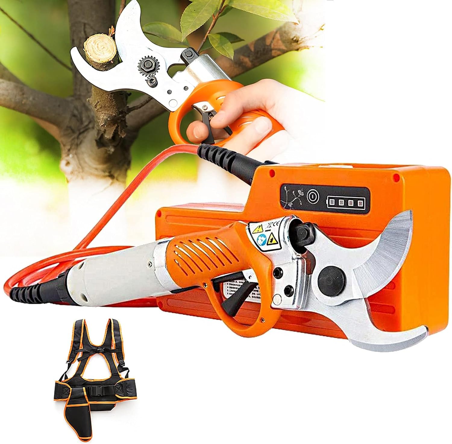 Electric Pruning Shears, 45mm Professional Rechargeable Electric Pruning Machine Secateurs, Cordless Pruner Home Gardening Cutting Tool