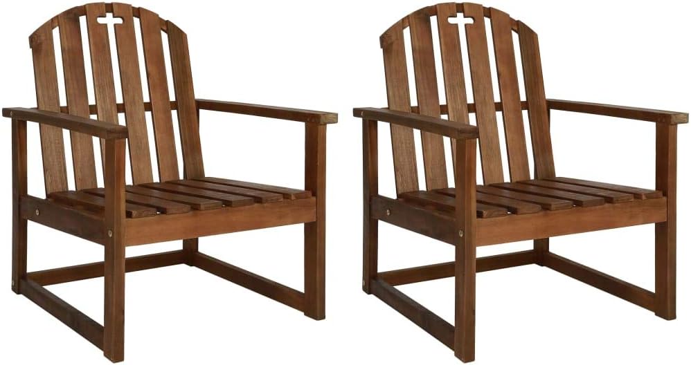 Patio Sofa Chairs 2 pcs Solid Acacia Wood,Acacia Wood Patio Chairs with Armrests, Comfortable and Weather Resistant Outdoor Chairs for Your Patio Living Space, Set of 2 Outdoor Furniture, Outdoor Chai