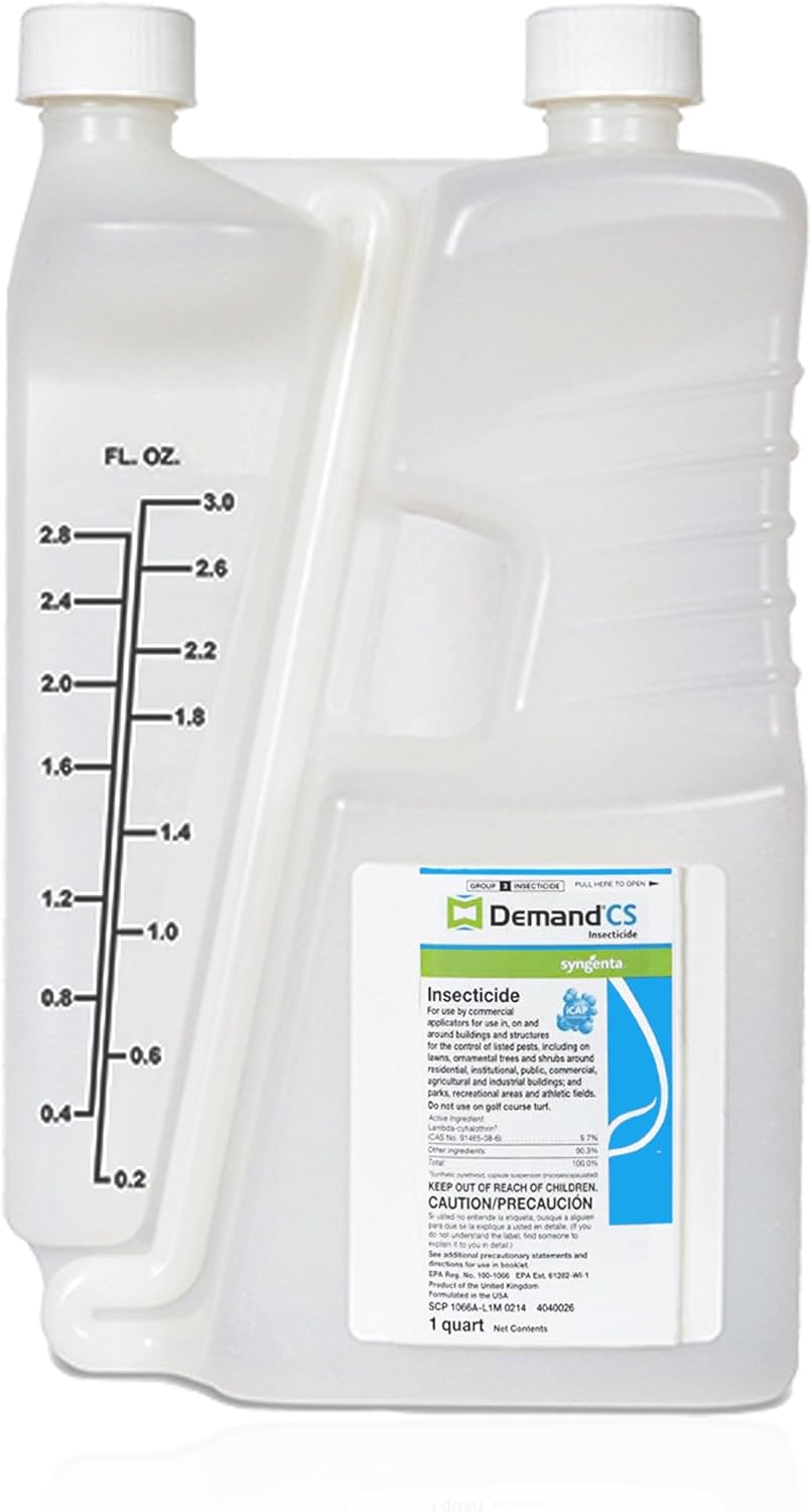 Demand CS Insecticide - Long-Lasting Pest Control, 1-qt. Sprayable Insecticide Effective Against Over 30 Pests, Formulated for Indoor & Outdoor Use