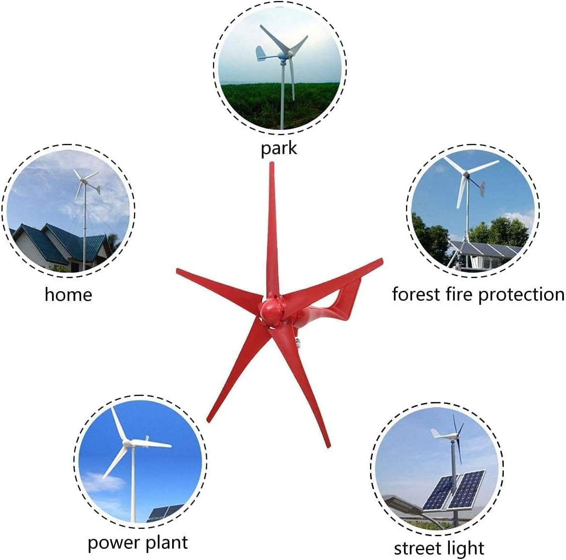 8000W 5 Blades Wind Turbines Generator Option with Wind Controller and Charge Regulator for Windmill Home Farm Wind Generator