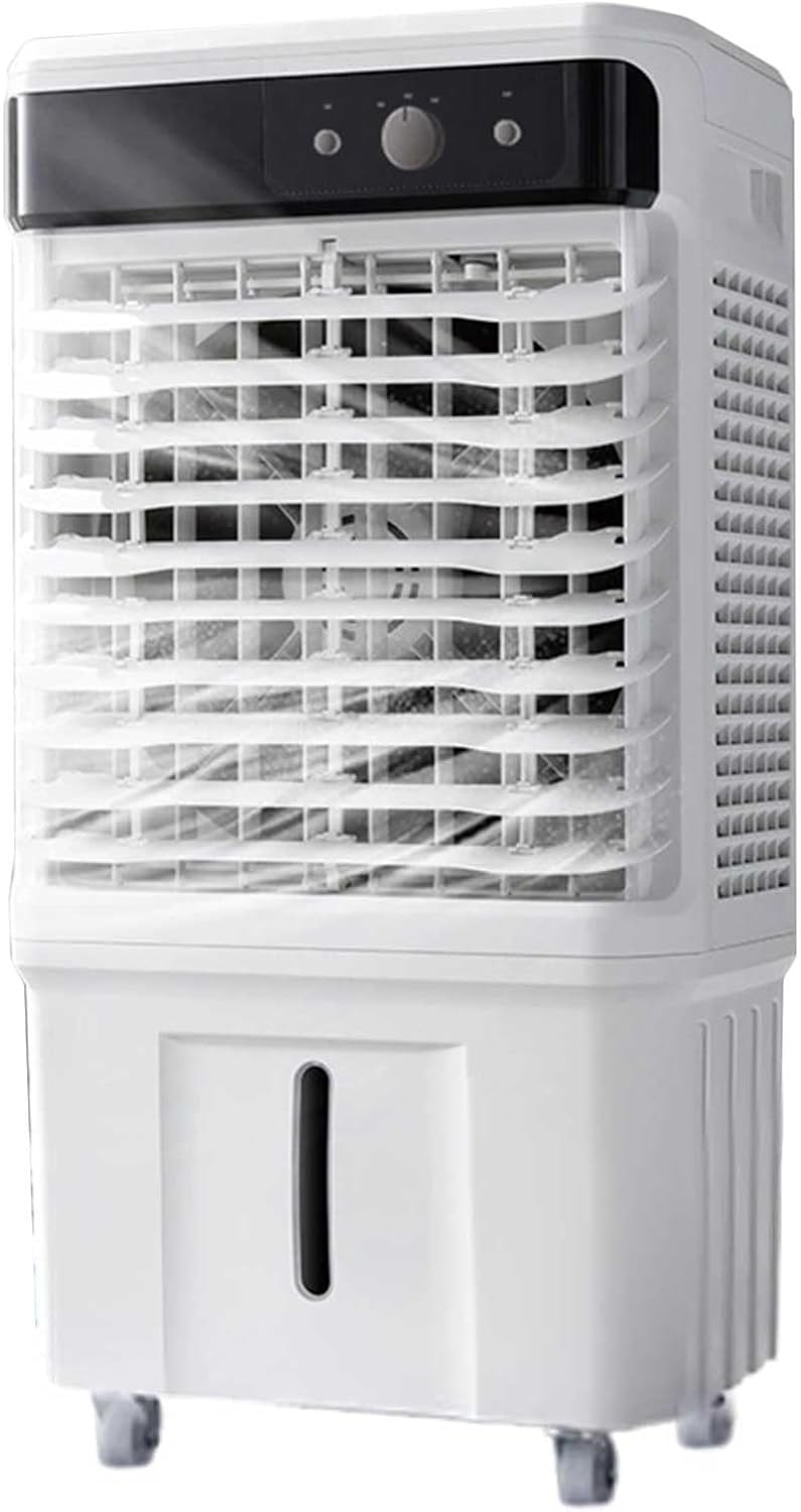 Portable Swamp Cooler Air Conditioner With 35L Water Tank 120°Oscillation, 3 Speeds, 10 Ice Box, for Home Patio Office