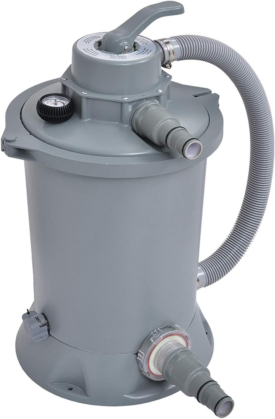 JLeisure Avenli 290729US Clean Plus Corrosion Proof 800 GPH Sand Filter Pump with Pressure Gauge for Swimming Pools, Hot Tubs, and Spas, Gray