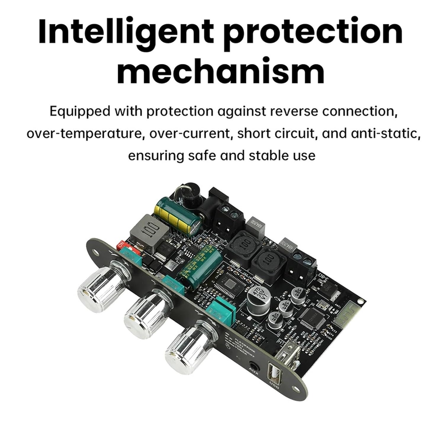 ZK-1001U 9-24V Mono 100W Digital Audio Amplifier Board Support APP TWS TPA3116D2 Sound Amplifier AMP Module AUX USB