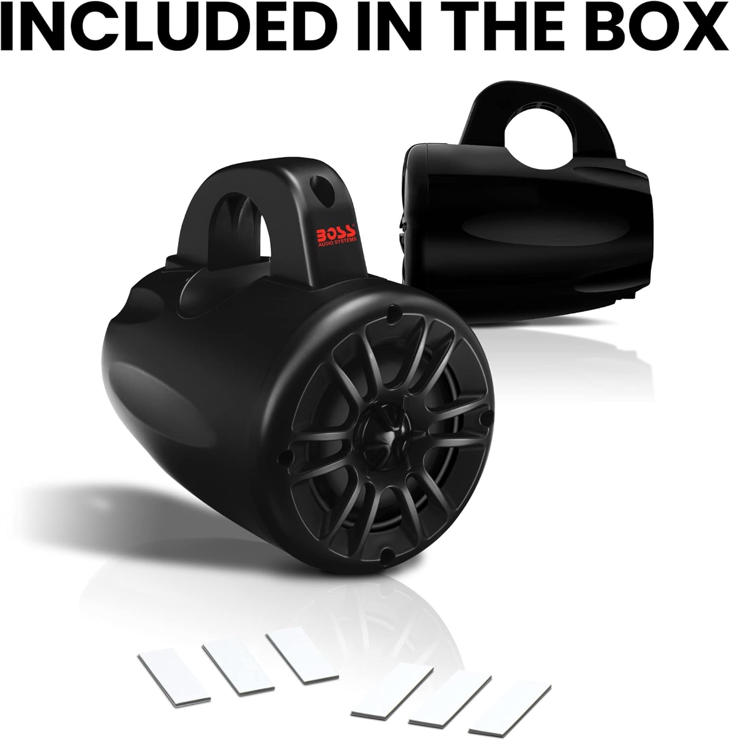 BOSS Audio Systems MRWT40 ATV UTV Marine Weatherproof Waketower System - 4 Inch Stereo Speakers, Full Range, 2 Way, Tweeters, IPX5 Rated, Sold in Pairs, Wake Tower For Boat