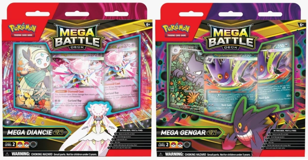 Pokemon Trading Card Game Mega Battle Deck (2 Pack Mega Gengar ex and Mega Diancie ex)