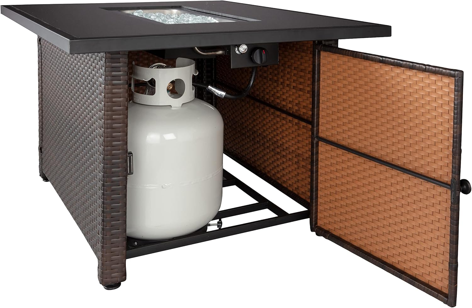 Endless Summer GAD17400SP Rectangular Outdoor Gas, Brown/Black Fire Table, Multi Color