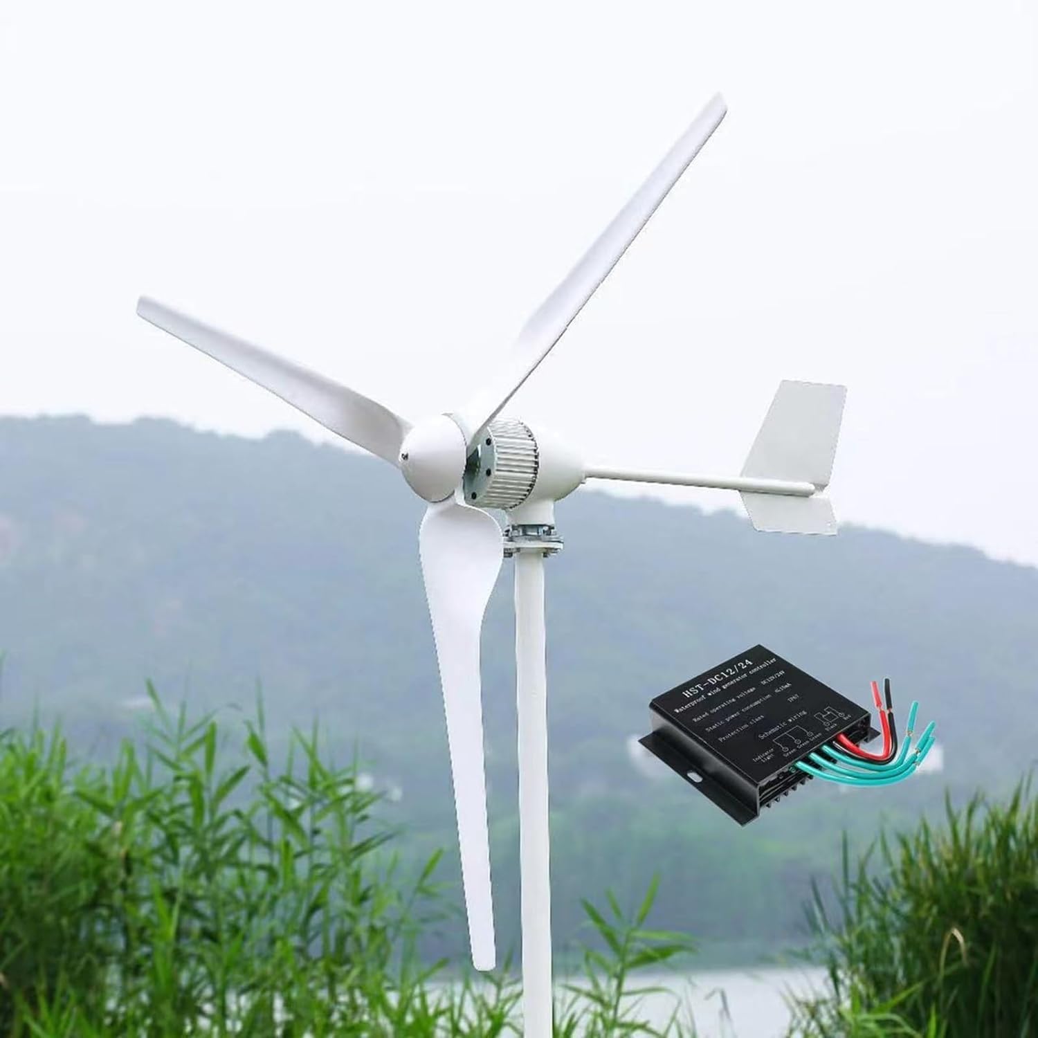 CAJUCA 9000W Vertical Axis Wind Turbine with Hybrid Controller High Efficiency for Home Marine Wind and Solar Hybrid Power Generation System