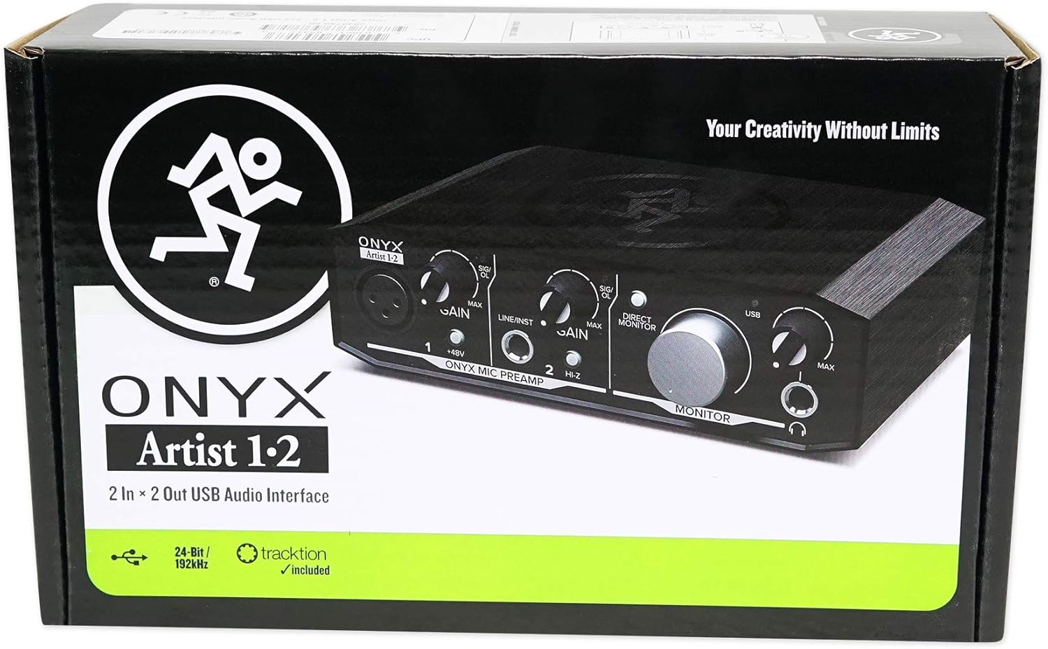 Mackie Onyx Artist 1.2 2x2 USB Audio Recording Studio Interface Bundle with Rockville PRO-M50 Studio Headphones, RCM03 Pro Recording Condenser Mic and ROCKSHIELD 3 Mic Isolation Shield
