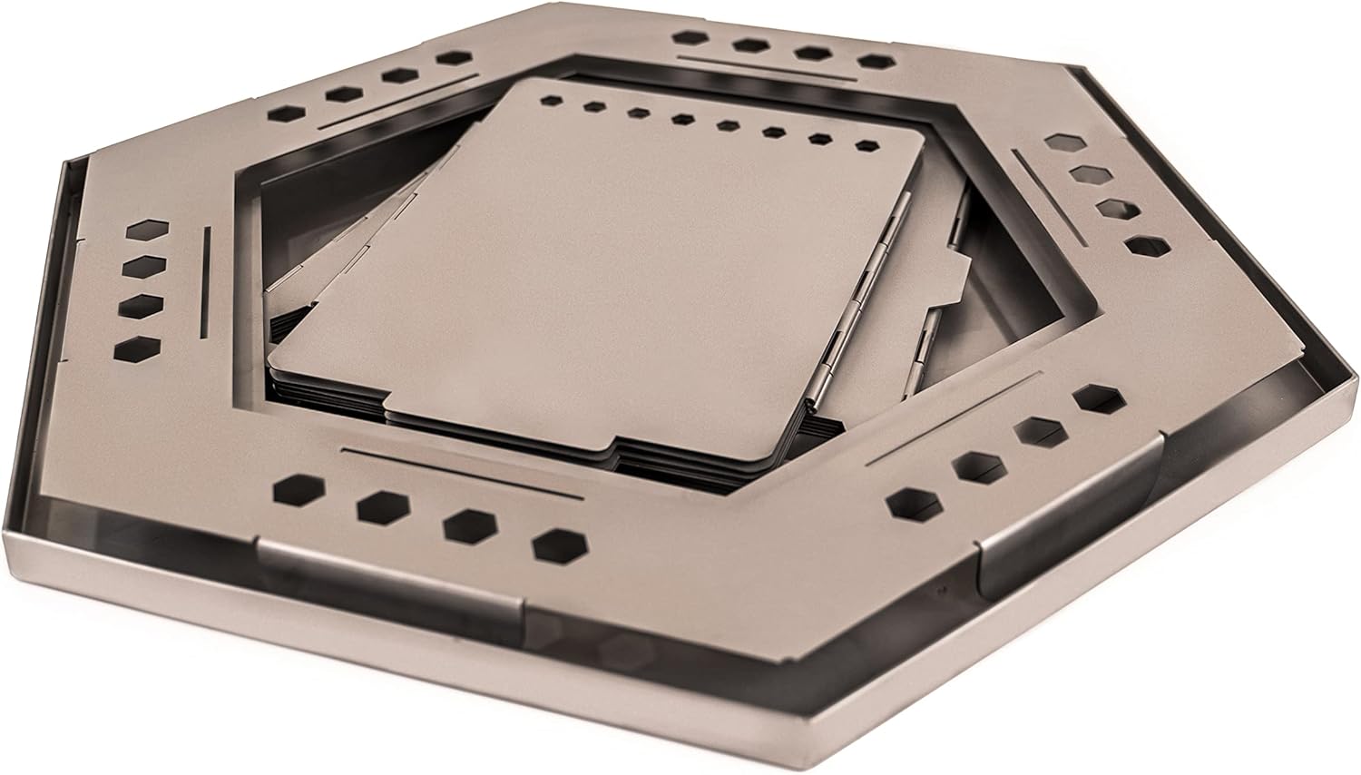 Vargo MegaHex Smokeless Fire Pit: Folding, Portable, and Durable Stainless Steel Fire Pit for Outdoor Adventures