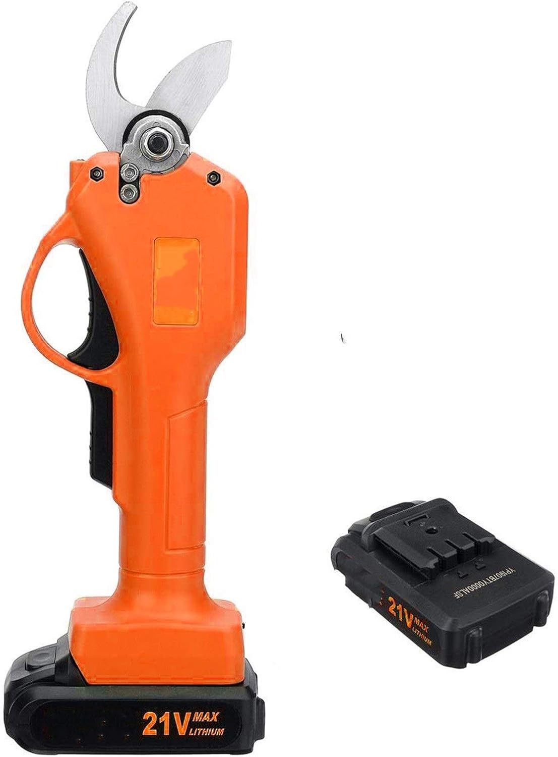 21V 40Mm Electric Pruning Shears Cordless Secateur Rechargeable Pruning Scissors Pruners Garden Cutting Tools with 1/2 Battery Garden Or Lawn (Orange