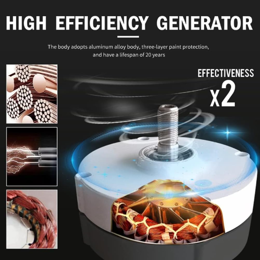 3 Phase Gearless Magnet AC Alternators,12V 24V 48V Low RPM Permanent Magnet Generator W/Controller Use for Wind Water Turbine (12000W)