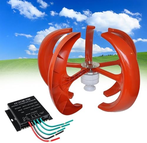 12000W Wind Turbine Generator - 12V/24V 5 Blades, Permanent Magnet, Three-Phase AC, Ideal for Home & Street Lighting, Efficient Renewable Energy Solution, White