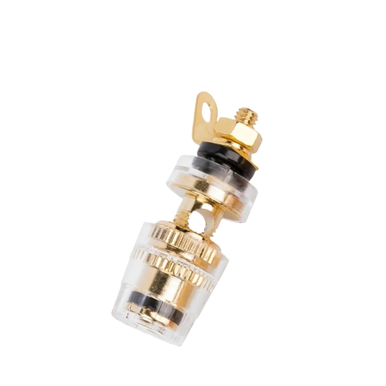 2PCS Audio Connector Terminals Banana Socket 4mm Binding Post Terminal Brass Gold Plated for Speaker Amplifier Acoustic(20PCS,Black)