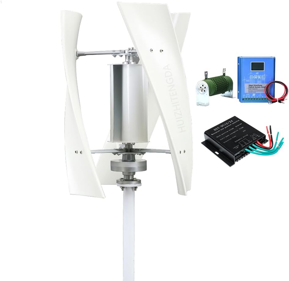 12000W Vertical Axis Wind Turbine Generator 12V 24V 48V 220V Portable Free Energy Windmill Generator W/Controller for Boats, Terraces, Cabins,48v