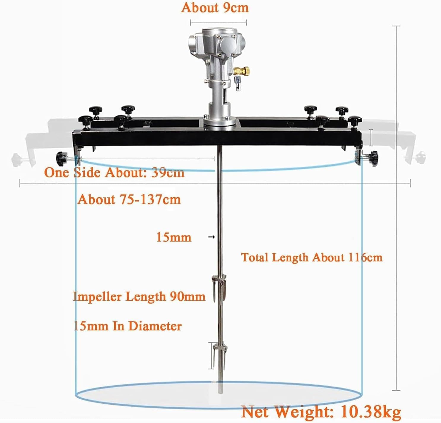 Pneumatic Paint Mixer Pneumatic Mixer for Tank, Industrial Ink Coating Mixing Machine, Paint Stirring Machine for Ink Dissolver Agitator