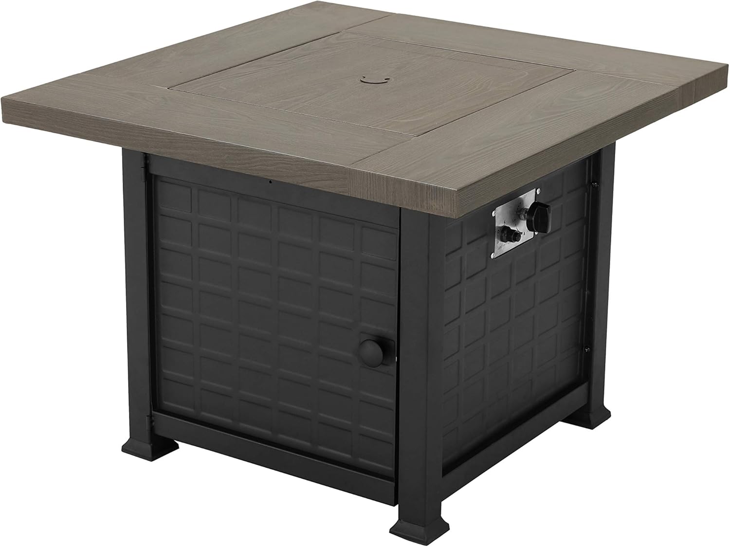 LOKATSE HOME Patio Outdoor Square Fire Table Pit CSA Certification Approval 50,000 BTU Auto-Ignition Outdoor Propane Gas Fire Pit Table with Steel Cover