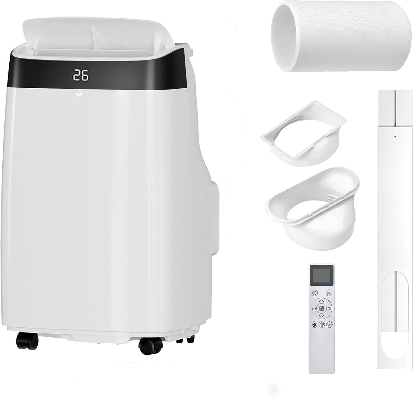 Garvee 12,000 BTU Portable Air Conditioner Cools Up to 550 Sq. Ft, 3 in-1 Portable AC Unit With Dehumidifier, Fan, Remote Control & Installation Kits for Home, Office, Dorm, Sleep Mode, 24H Timer