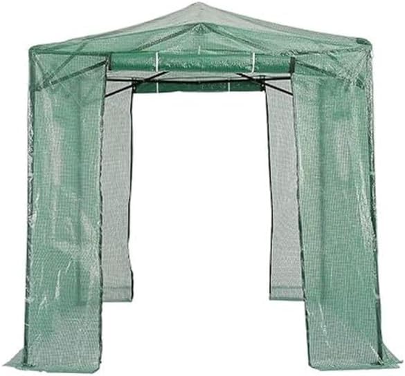 Garden Winds Custom Fit Replacement Cover Compatible with The Crown Shades GHPE48GR00 8’ x 6’ Portable Walk in Instant Pop Up Greenhouse Zipper Entry Doors Mesh Side Windows - PE Fabric - Green